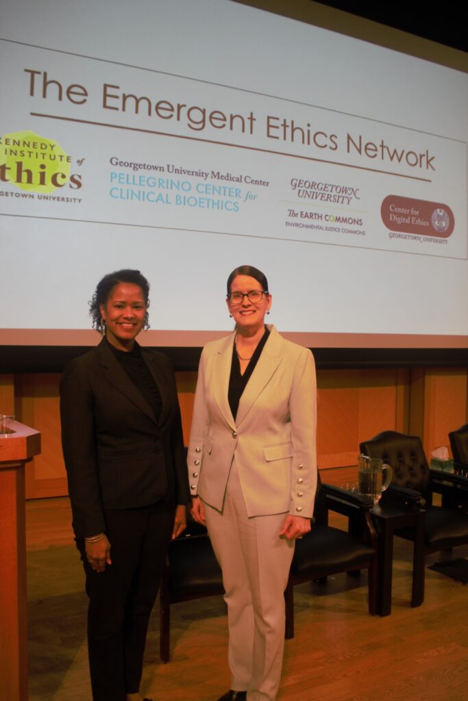 Interim Provost Soyica Colbert with Laura DeNardis, director of the Center for Digital Ethics